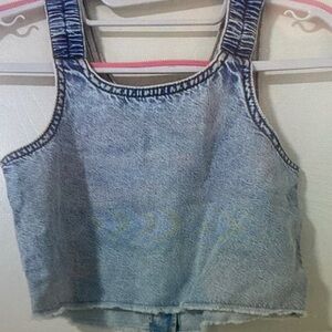 Stylish Blue Denim Tank Top for Kids